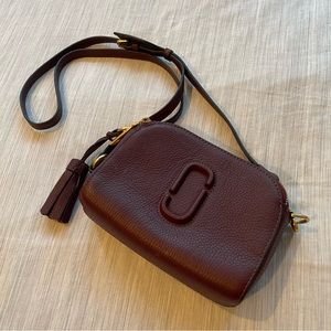 Marc Jacobs Maroon Red Leather Crossbody Small Purse Bag